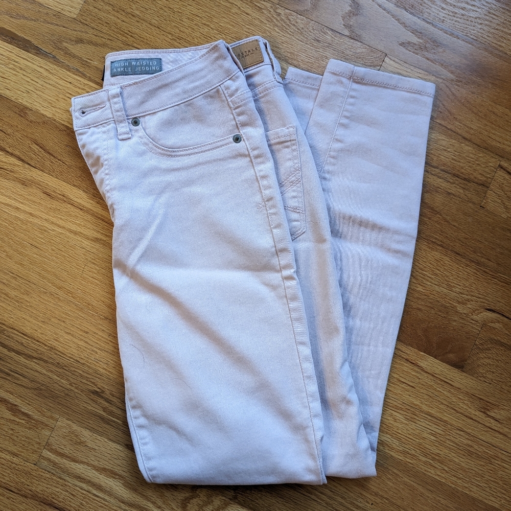 Aeropostale Pale Pink High Waisted Ankle Jeggings